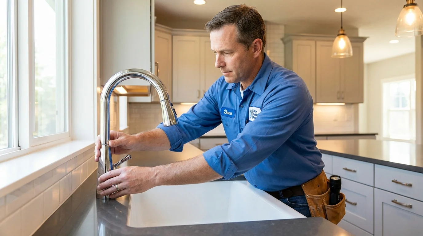 Kitchen faucet installation by Johns Plumbing LLC in Saint Johnsbury